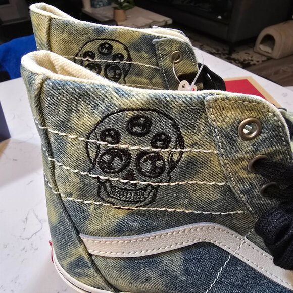 Vans Sk8-Hi Tapered Olive Denim Embroidery Skull Men's Size 12 BRAND NEW - Picture 5 of 12